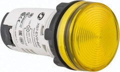 Schneider Electric - 24 V Yellow Lens LED Pilot Light - Round Lens, Screw Clamp Connector, 29mm Wide - Industrial Tool & Supply