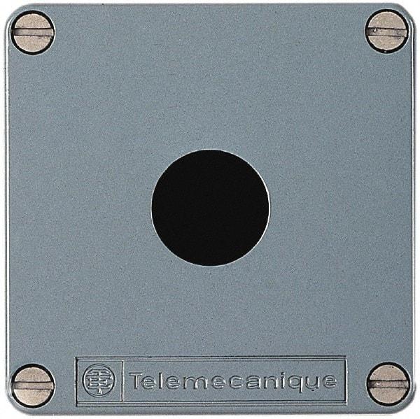 Schneider Electric - 1 Hole, Zinc Alloy Pushbutton Switch Enclosure - 80mm High x 80mm Wide x 49mm Deep - Industrial Tool & Supply