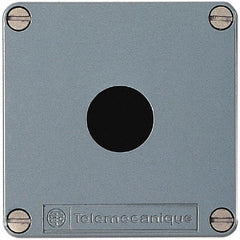 Schneider Electric - 1 Hole, 22mm Hole Diameter, Zinc Alloy Pushbutton Switch Enclosure - 80mm High x 80mm Wide x 49mm Deep - Industrial Tool & Supply