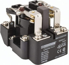 Square D - 10 VA Power Rating, Electromechanical Screw Clamp General Purpose Relay - 10 Amp at 110 V & 4 Amp at 220 V, DPDT, 120 VAC at 50/60 Hz, 63.6mm Wide x 58.8mm High x 79.4mm Deep - Industrial Tool & Supply