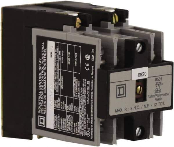 Square D - 2NO, 600 VAC Control Relay - Panel Mount - Industrial Tool & Supply