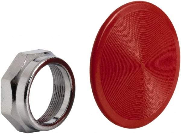 Schneider Electric - Extended Mushroom Head Pushbutton Switch 2-1/4" Snap-In Knob - Red, Round Button, Nonilluminated - Industrial Tool & Supply