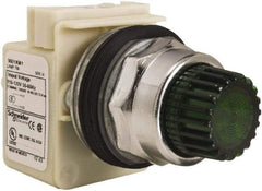 Schneider Electric - 30mm Mount Hole, Extended Straight, Pushbutton Switch Only - Round, Green Pushbutton, Momentary (MO), Weatherproof, Dust and Oil Resistant - Industrial Tool & Supply