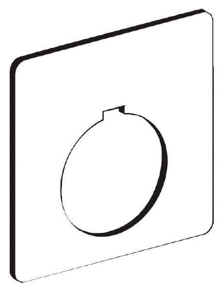 Schneider Electric - Square, Plastic Legend Plate - Blank - White Background, 30mm Hole Diameter, 57 Inch Square - Industrial Tool & Supply