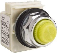 Schneider Electric - 120 VAC Yellow Lens Indicating Light - Screw Clamp Connector - Industrial Tool & Supply