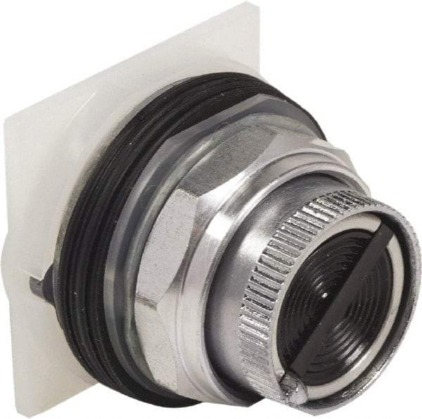 Schneider Electric - 30mm Mount Hole, Pushbutton Switch Only - Round, Black Pushbutton, Nonilluminated, Maintained (MA), Momentary (MO) - Industrial Tool & Supply