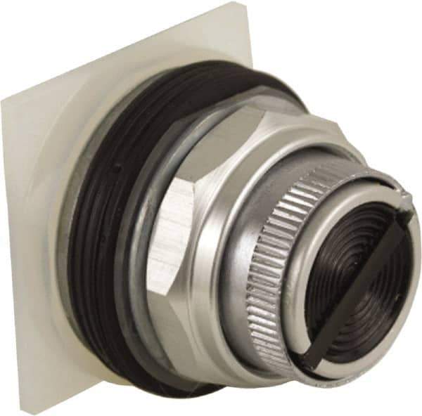 Schneider Electric - 30mm Mount Hole, Pushbutton Switch Only - Round, Black Pushbutton, Nonilluminated, Maintained (MA), Momentary (MO) - Industrial Tool & Supply