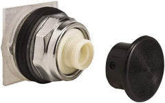 Schneider Electric - 30mm Mount Hole, Extended Straight, Pushbutton Switch Only - Black Pushbutton, Momentary (MO) - Industrial Tool & Supply