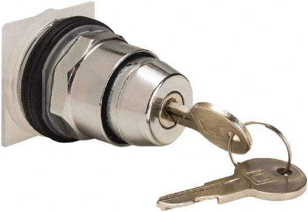 Schneider Electric - 30mm Mount Hole, 2 Position, Knob and Pushbutton Operated, Selector Switch Only - Black, Momentary (MO), without Contact Blocks, Weatherproof and Dust and Oil Resistant - Industrial Tool & Supply