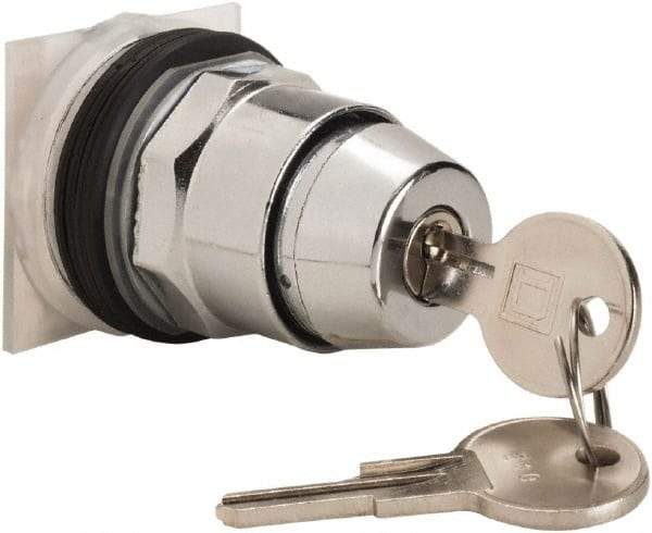 Schneider Electric - 30mm Mount Hole, 3 Position, Knob and Pushbutton Operated, Selector Switch Only - Black, Maintained (MA), without Contact Blocks, Weatherproof and Dust and Oil Resistant - Industrial Tool & Supply