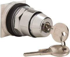 Schneider Electric - 30mm Mount Hole, 3 Position, Knob and Pushbutton Operated, Selector Switch Only - Black, Maintained (MA), without Contact Blocks, Weatherproof and Dust and Oil Resistant - Industrial Tool & Supply