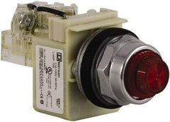 Schneider Electric - Red Lens Press-to-Test Indicating Light - Screw Clamp Connector - Industrial Tool & Supply