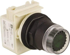 Schneider Electric - 30mm Mount Hole, Extended Straight, Pushbutton Switch Only - Green Pushbutton, Momentary (MO) - Industrial Tool & Supply