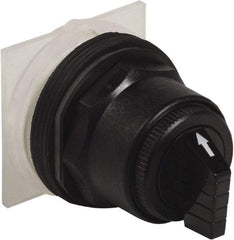 Schneider Electric - 30mm Mount Hole, 3 Position, Knob and Pushbutton Operated, Selector Switch Only - Black, Momentary (MO), without Contact Blocks, Anticorrosive, Weatherproof, Dust and Oil Resistant - Industrial Tool & Supply