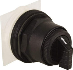 Schneider Electric - 30mm Mount Hole, 3 Position, Knob and Pushbutton Operated, Selector Switch Only - Black, Momentary (MO), without Contact Blocks, Anticorrosive, Weatherproof, Dust and Oil Resistant - Industrial Tool & Supply