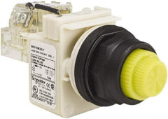 Schneider Electric - 120 V Yellow Lens LED Press-to-Test Indicating Light - Round Lens, Screw Clamp Connector, Corrosion Resistant, Dust Resistant, Oil Resistant - Industrial Tool & Supply