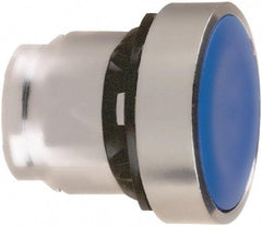 Schneider Electric - 22mm Mount Hole, Flush, Pushbutton Switch Only - Round, Blue Pushbutton, Nonilluminated, Momentary (MO) - Industrial Tool & Supply