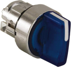 Schneider Electric - 22mm Mount Hole, 3 Position, Handle Operated, Selector Switch - Blue, Maintained (MA), Illuminated, Shock, Vibration and Water Resistant - Industrial Tool & Supply