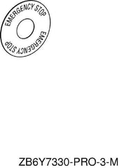 Schneider Electric - Round, Legend Plate - Emergency Stop - Yellow Background, Black Letters, 45mm Overall Diameter - Industrial Tool & Supply