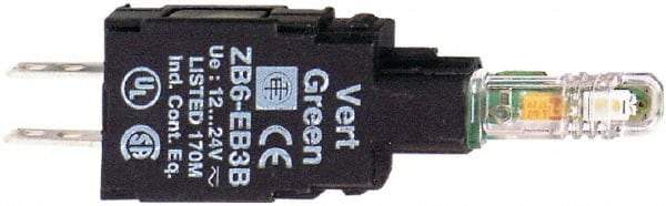 Schneider Electric - 12-24 VAC Blue Lens LED Indicating Light - Quick Connect Connector, Shock Resistant, Vibration Resistant - Industrial Tool & Supply