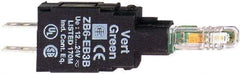 Schneider Electric - 12-24 VAC Green Lens LED Indicating Light - Quick Connect Connector, Shock Resistant, Vibration Resistant - Industrial Tool & Supply
