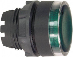 Schneider Electric - 22mm Mount Hole, Flush, Pushbutton Switch Only - Round, Green Pushbutton, Illuminated, Momentary (MO) - Industrial Tool & Supply