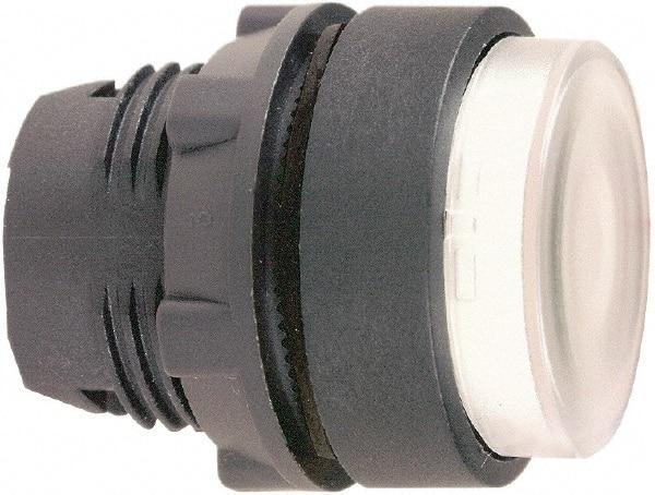 Schneider Electric - 22mm Mount Hole, Extended Straight, Pushbutton Switch Only - Round, White Pushbutton, Illuminated, Momentary (MO) - Industrial Tool & Supply