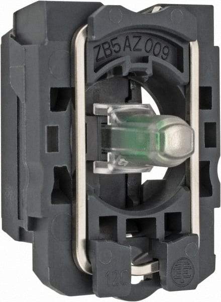 Schneider Electric - 12 V Green Lens LED Indicating Light - Screw Clamp Connector, Vibration Resistant - Industrial Tool & Supply