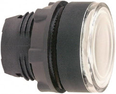 Schneider Electric - 22mm Mount Hole, Flush, Pushbutton Switch Only - Round, White Pushbutton, Illuminated, Momentary (MO) - Industrial Tool & Supply