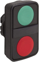 Schneider Electric - 22mm Mount Hole, Extended Straight, Flush, Pushbutton Switch Only - Rectangle, Green and Red Pushbutton, Nonilluminated, Momentary (MO), On-Off, Shock and Vibration Resistant - Industrial Tool & Supply