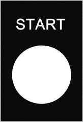Schneider Electric - Rectangular, PVC Legend Plate - Start - Black Background, White Letters, 22mm Hole Diameter, 30mm Wide x 40mm High - Industrial Tool & Supply