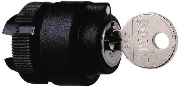 Schneider Electric - 22mm Mount Hole, 2 Position, Key Operated, Selector Switch Only - Black, Maintained (MA), Shock and Vibration Resistant - Industrial Tool & Supply