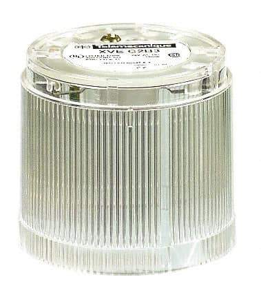 Schneider Electric - LED Lamp, Clear, Steady, Stackable Tower Light Module - 24 VAC/VDC, 25 Milliamp, IP40, IP42 Ingress Rating, Base Mount - Industrial Tool & Supply