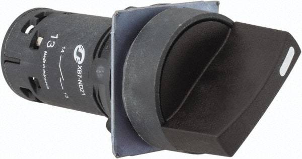 Schneider Electric - 22mm Mount Hole, 2 Position, Knob Operated, Selector Switch Only - Black, Maintained (MA), Nonilluminated, Shock and Vibration Resistant - Industrial Tool & Supply