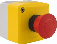 Schneider Electric - 1 Operator, Mushroom Head Control Station - No Legend (Legend), Push-Pull Switch, NC Contact, NEMA 13, 4X - Industrial Tool & Supply
