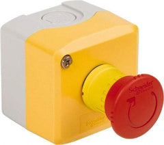 Schneider Electric - 1 Operator, Mushroom Head Control Station - No Legend (Legend), Turn to Release Switch, NC Contact, NEMA 13, 4X - Industrial Tool & Supply