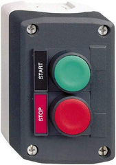 Schneider Electric - 2 Operator, Flush Pushbutton Control Station - Start-Stop (Legend), Momentary Switch, NO/NC Contact, NEMA 13, 4X - Industrial Tool & Supply