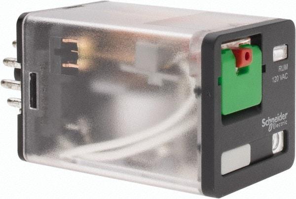 Schneider Electric - 3 at 60 Hz VA Power Rating, Octal Electromechanical Plug-in General Purpose Relay - 10 Amp at 250 VAC, 3PDT, 120 VAC, 35mm Wide x 56mm High x 35.4mm Deep - Industrial Tool & Supply