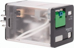 Schneider Electric - Octal Electromechanical Plug-in General Purpose Relay - 10 Amp at 240 V, 3PDT, 24 VDC, 35mm Wide x 56mm High x 35.4mm Deep - Industrial Tool & Supply