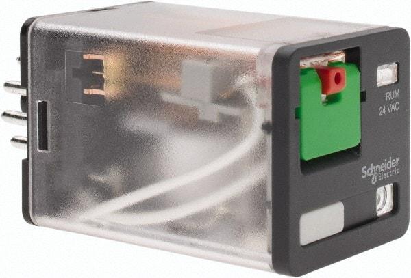 Schneider Electric - 3 at 60 Hz VA Power Rating, Octal Electromechanical Plug-in General Purpose Relay - 10 Amp at 250 VAC, 3PDT, 24 VAC, 35mm Wide x 56mm High x 35.4mm Deep - Industrial Tool & Supply