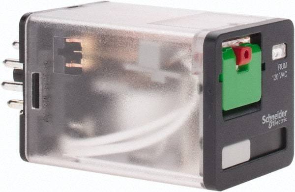 Schneider Electric - 3 at 60 Hz VA Power Rating, Octal Electromechanical Plug-in General Purpose Relay - 10 Amp at 250 VAC, 3PDT, 120 VAC, 35mm Wide x 56mm High x 35.4mm Deep - Industrial Tool & Supply