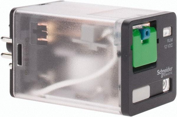 Schneider Electric - Octal Electromechanical Plug-in General Purpose Relay - 10 Amp at 240 V, DPDT, 12 VDC, 35mm Wide x 56mm High x 35.4mm Deep - Industrial Tool & Supply