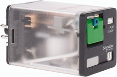 Schneider Electric - Octal Electromechanical Plug-in General Purpose Relay - 10 Amp at 240 V, DPDT, 24 VDC, 35mm Wide x 56mm High x 35.4mm Deep - Industrial Tool & Supply