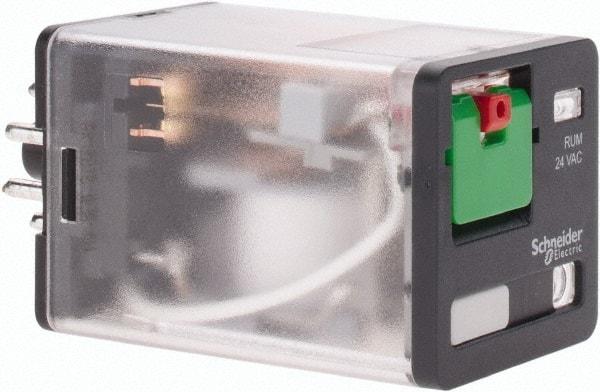 Schneider Electric - 3 at 60 Hz VA Power Rating, Octal Electromechanical Plug-in General Purpose Relay - 10 Amp at 277 VAC & 30 VDC, DPDT, 24 VAC, 35mm Wide x 56mm High x 35.4mm Deep - Industrial Tool & Supply