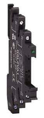 Schneider Electric - 12/24 VAC and 12/24 VDC, 6, SPDT, Flat Relay Socket - DIN Rail Mount, CO, Screw Terminal - Industrial Tool & Supply