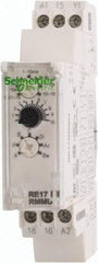 Schneider Electric - 100 hr Delay, Multiple Range SPDT Time Delay Relay - 8 Contact Amp, 24 to 240 VAC/VDC, Selector Switch - Industrial Tool & Supply