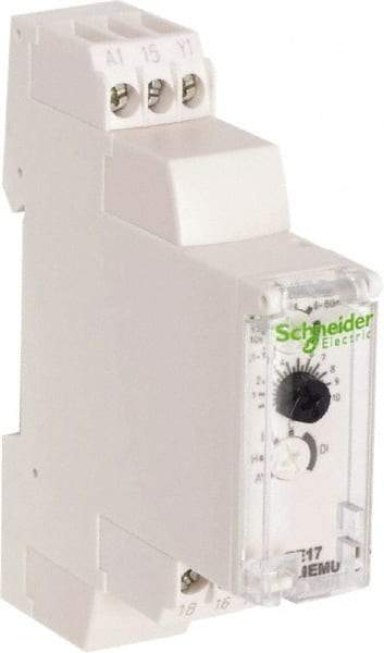 Schneider Electric - 10 hr Delay, Multiple Range SPDT Time Delay Relay - 8 Contact Amp, 24 to 240 VAC/VDC, Selector Switch - Industrial Tool & Supply