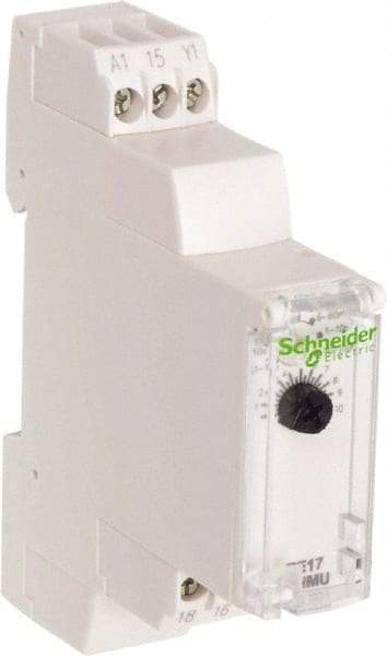 Schneider Electric - 100 hr Delay, Multiple Range SPDT Time Delay Relay - 8 Contact Amp, 24 VDC & 24 to 240 VAC, Selector Switch - Industrial Tool & Supply