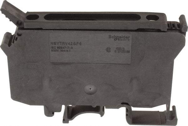 Schneider Electric - 1 Pole, 500 Volt, 10 Amp, -40 to 266°F, DIN Rail Mount, Polyamide Fused Terminal Block - 3 Contacts, 1/2 to 16mm Compatibility, 60-1/2mm High - Industrial Tool & Supply