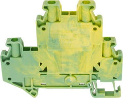 Schneider Electric - 1 Pole, 1,000 Volt, -40 to 266°F, DIN Rail Mount, Polyamide Grounding Terminal Block - 4 Contacts, 26 to 12 AWG Compatibility, 65mm High - Industrial Tool & Supply